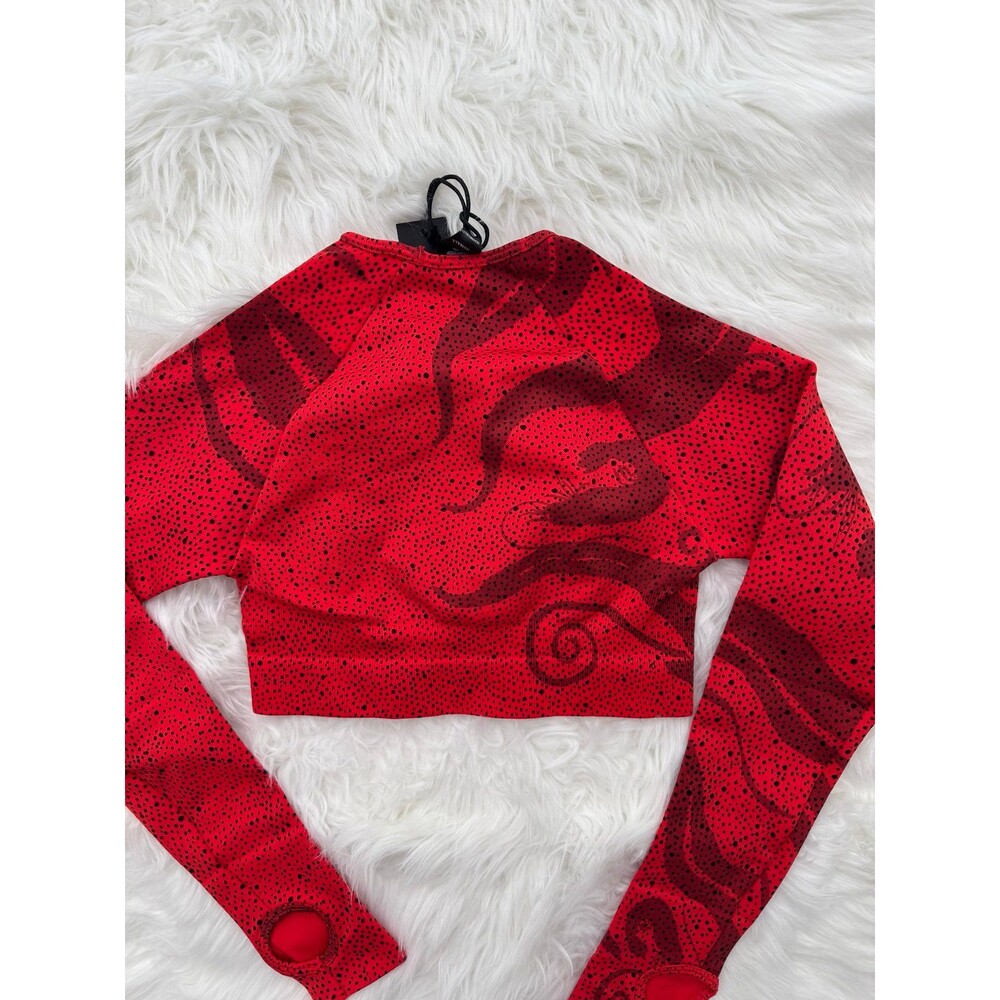 Civil Regime Red Chaos Kelly Seamless Long Sleeve Crop Top Size XS - Picture 7 of 8
